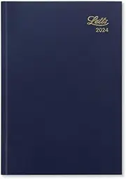 Letts of London Standard A5 Day to a Page 2024 Diary, Blue