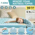Memory Foam Mattress Topper Single Double Queen King COOL GEL 7-Zone 5CM 8CM NEW