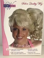 Rubie's Secret Wishes Deluxe Wig Adult Blonde CANDY GIRL Curly Ponytail Wig A36