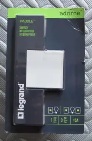 Legrand Adorne 15A 1 or 3-Way Paddle Switch ASPD1532W4