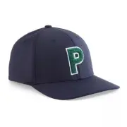 Puma Golf Chenille P Snapback Golf Hat Cap Navy Blue Vine NEW
