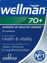 Vitabiotics Wellman 70+ Tablet 30x Health & Vitality Minerals - 3 Packs for 2