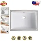Rectangular Undermount Bathroom Sink - 22" White Ceramic Vessel, Easy Clean