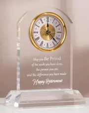 Retirement Gift for Women Men Quartz Desk Clock Plaque Gifts, Coworker Gifts ...