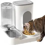 Automatic Cat Feeder - Auto Feeder Cat Dog Water Dispenser,2 in 1 Large Capacity Container Waterer Food Bowl, Feeding Station for Kitten Puppy Home Apartment