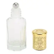 3pcs Refillable Perfume Bottle 10ml Golden Cover Transparent Glass Refillabl ECA