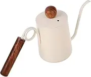 CHICAMPERA Gooseneck Coffee Kettle Stainless Steel Drip Coffee Pot with Wood Handle and Lid Fine Spout for Controlled Pouring for Home Brewing and Camping