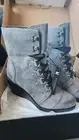 NWT Sorel After Hours Lace Up Gray Quarry Leather Boots Size 9