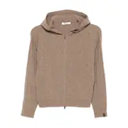 [Max Mara] Max Mara Hooded Zip-up Cardigan M BROWN