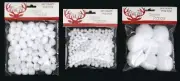 Assorted Size Christmas Craft White Pom Poms (Pk 3)