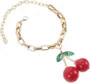 [LIFKOME] Cherry Charm for Purse Fruit Keychain Cherry Urn Bracelet Leaf Bracelet Jewelry