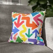CUSHION COVER PILLOW CASE|RAINBOW ARROWS DIRECTION PATTERN
