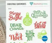 Diamond Press Christmas Sentiment Die Kit 13 Larger Size Dies & Folders NEW