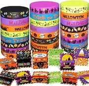 Kids Party Favors Rubber Bracelets, Silicone Wristbands for Kids Trick or Treat Gifts, Giveaways, Goodie Bag Fillers, Kids Supplies