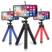 Mini Flexible Sponge Octopus Tripod for iPhone or Android Black, Red and Blue