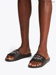 Tommy Hilfiger Black Nyc Pool Slides (F56088) | $104