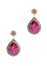 Soru Jewellery Ruby 18kt Gold-plated Earrings - Red ONE SIZE