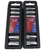 Duralast Metric & SAE Deep Socket Set 6pt. 1/2" Dr. 16pc Color Coded Blue & Red
