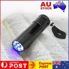 9 LED Mini UV Ultra Violet Flashlight Blacklight Torch Light Lamp (1pc) AU