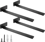 Heavy Duty Floating Shelf Brackets, 12-Inch (1/5'' Thick) Hidden Shelves Hardwar