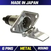 6 Pin Small Round Metal Trailer Socket TS133B