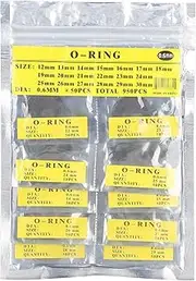 [Tiiyee] O Ring Watch Back Gasket Set, 750Pcs Gaskets Waterproof Simple Seal Washers Set Accessories Rubber Material Black High Elastic Excellent Replacement Cover for Watchmakers Repairing Workers(0.6mm)