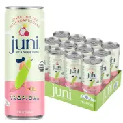 juni Sparkling Tea with Adaptogens, Tropical Tea, Zero Sugar 5 Calories, Organic