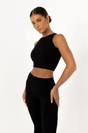 Noosa Active Estelle Compressive Crop Top - Black