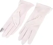 [SUPVOX] 1 Pair/2pcs Fashion Ice Silk Gloves Sunscreen Cuff Cooling Hand Sleeves Sun Protection Gloves Non-Slip Hands Cover for Outdoor Riding Fishing (Beige)