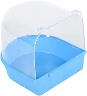 Abaodam 1Pc Light Blue Covered for Small Birds Durable Caged Bath for Canaries Budgies and Parrots for Indoor Outdoor Use