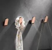 Polished Rose Gold Brass Towel Hooks Robe Hook Bathroom Coat Hook Wall Mounted