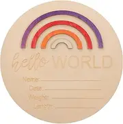 SHOWERORO Newborn Announcement Sign Wooden Monthly Milestone Card for Nursery Decor