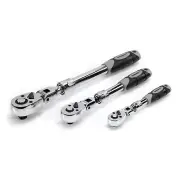 Steelman 3 Pc Extendable Flex Head Ratchet Set Tool Wrench Comfort Grip 96753