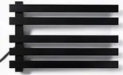 Modern Black Electric Heated Towel Rail IP45 Waterproof Energy Saving Premium Quality Bathroom Towel Warmer