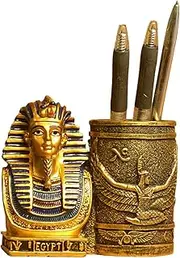 Daisylily Ancient Egyptian Pencil Holder, Egyptian King Pharaoh Pen Cup, Pen Holder for Desk Office Pen Organizer, Pencil Cup Storage Containers - Small