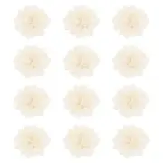 12Pcs 2" Chiffon Flowers Sewing Fabric Flower Appliques for Crafts Beige