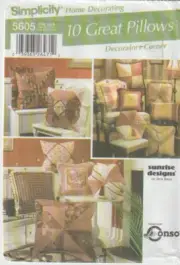 Simplicity Pattern 5605 ©2003 Ten (10) Great Pillows, FF