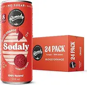 Remedy Sodaly - All Natural No Sugar Soft Drink - Blood Orange - 24 x 250ml Cans