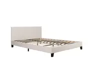 Monica Pu Leather Queen Bed Frame Modern Design White