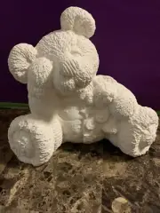 PLUSH TEDDY BEAR CERAMIC BISQUE BEARS 10''x7''x9''