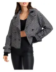 [Belle & Bloom] Power Over Me Tweed Jacket in Black/White