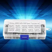 ElgnAura 200pcs Transistor Kit, 10 Values NPN PNP Silicon Power Transistor Assortment BC337, BC547, 2N3904, 2N2222, 2N2907, 2N3906 General Purpose