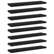Bookshelf Boards 8 pcs Black 40x10x1.5 cm Engineered Wood