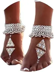 [Generic] Boho Anklets Bracelets bell beaded Anklet Chain Tassel Beach Barefoot Sandals Foot Jewelry for Women and Teen Girls