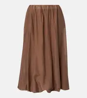 [Velvet] Velvet Ines cotton and silk voile maxi skirt AU 16 brown