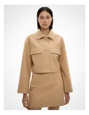 [Witchery] Crop Button Jacket in Oak