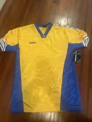 Diadora Soccer Futbol Parma Jersey Short Sleeve Gold/Blue Size M -NWT