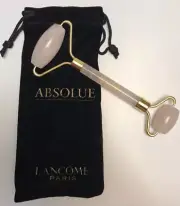 LANCOME Absolue Rose Quartz Face Roller w/ Pouch - Dual Sided - Brand New!