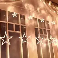在飛比找momo購物網優惠-【北熊天空】星星燈 燈串 聖誕燈 窗簾燈 聖誕節燈 聖誕樹