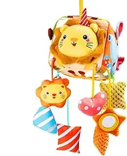 Car Seat Dangling Bell - Colorful Stroller Toy - Portable Babies Travel Activity, Detachable Carseat Wind Chime Game for Boys, Girls
